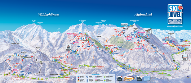 Mapa tras Alpbach - Ski Juwel Alpbachtal Wildschönau