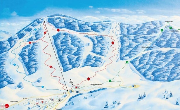 Mapa tras Altglashütten - Skilift Schwarzenbach
