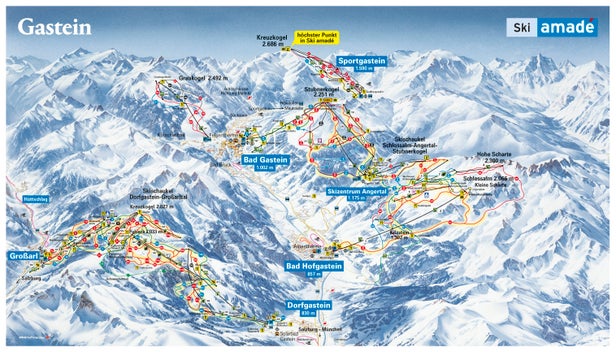 Mapa tras Bad Gastein - Sportgastein