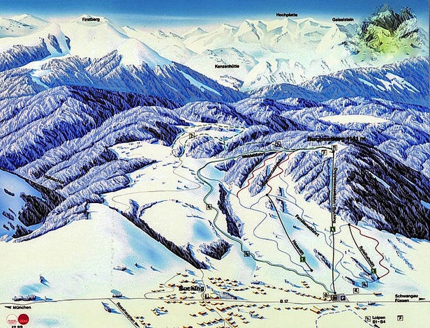 Mapa tras Buchenberg - Buching