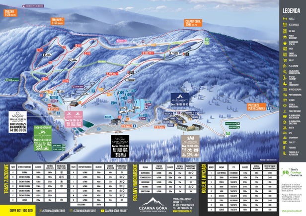 Mapa tras Czarna Góra