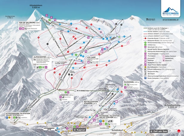 Mapa tras Kitzsteinhorn Maiskogel - Kaprun