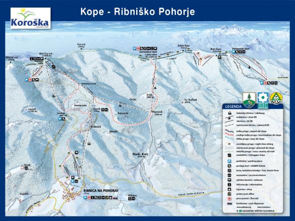 Mapa tras Kope - Ribniško Pohorje