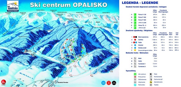 Mapa tras Opalisko - Závažná Poruba