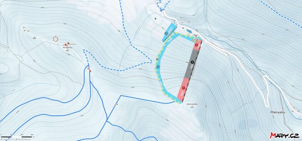Mapa tras Přemyslov