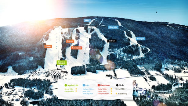 Mapa tras Ski Sunne